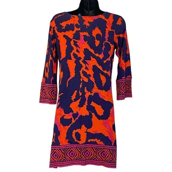 DVF Diane Von Furstenberg Vintage Laetitia 100% Silk Shift Mini Dress Sz 2 - Picture 7 of 14